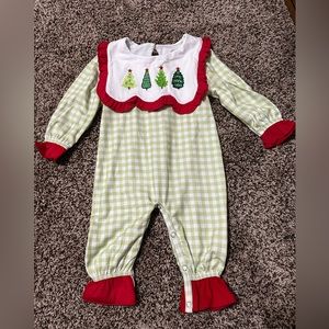 0-3m Christmas girls romper